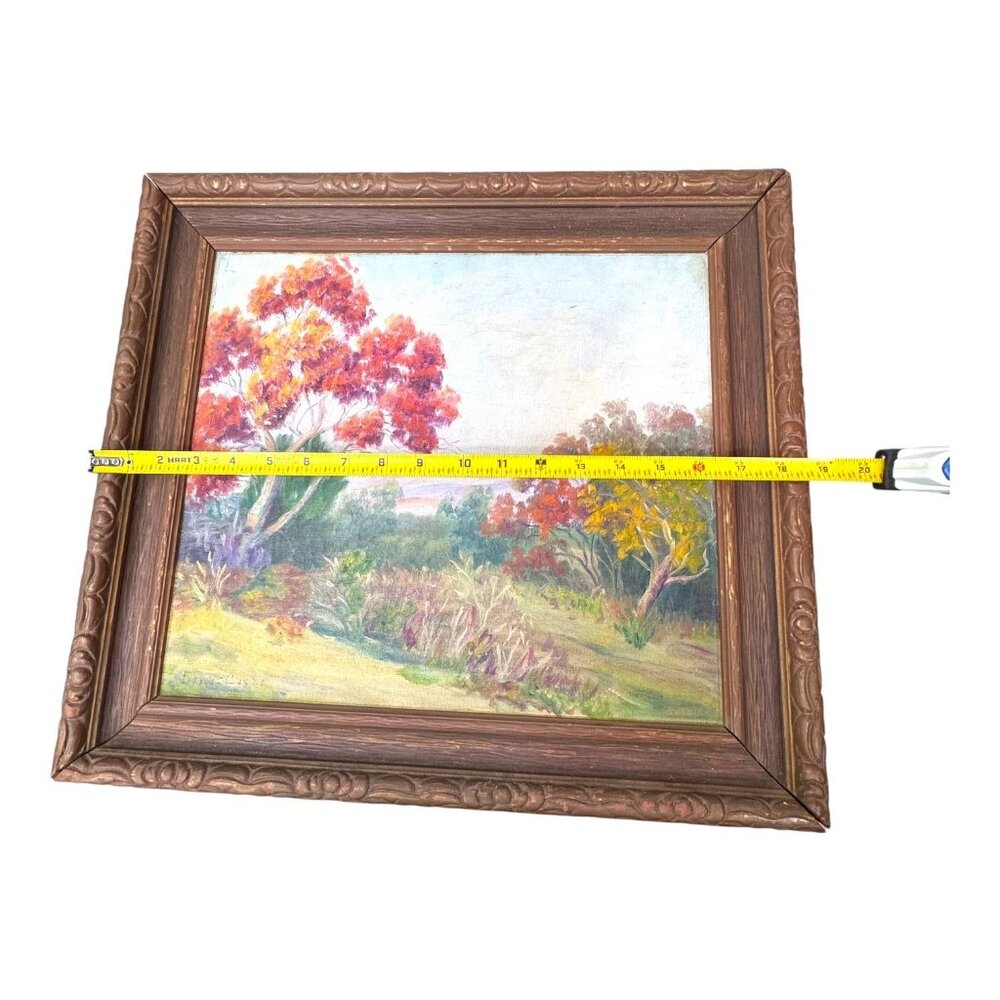Autumn Fall Leaves Landscape Oil Painting Bessie Cooke Original Framed Artwork - Picture 7 of 9